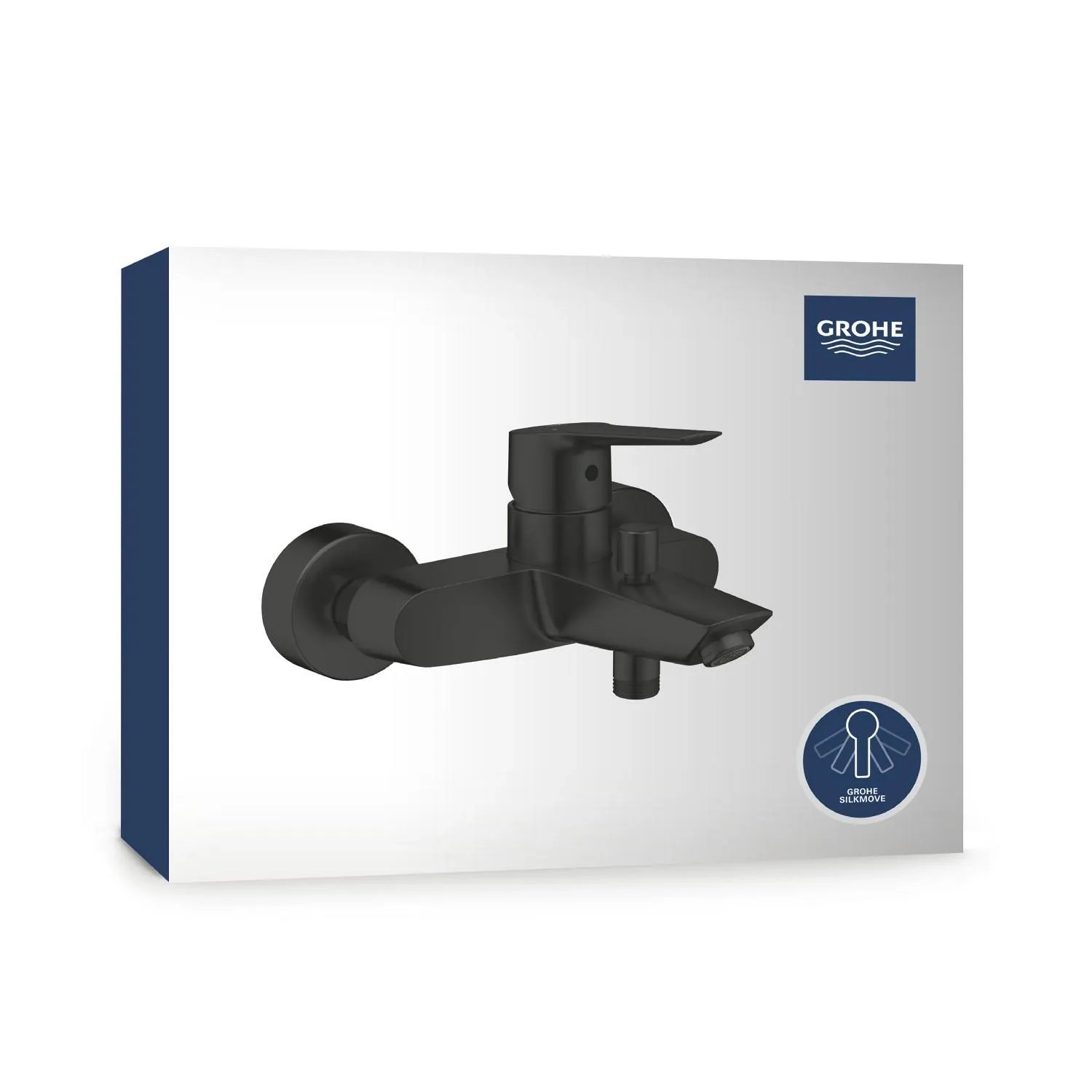 Grohe QuickFix Wannenbatterie Start, schwarz, auf Verpackung. Einhandmischer für die Badewanne.