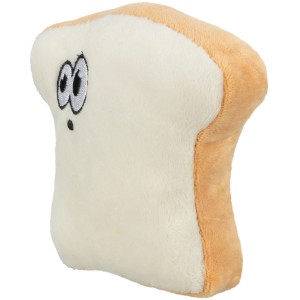 Jollypaw Toastspielzeug, Plüschtier für Hunde, 11 cm, mit aufgedrucktem Gesicht.