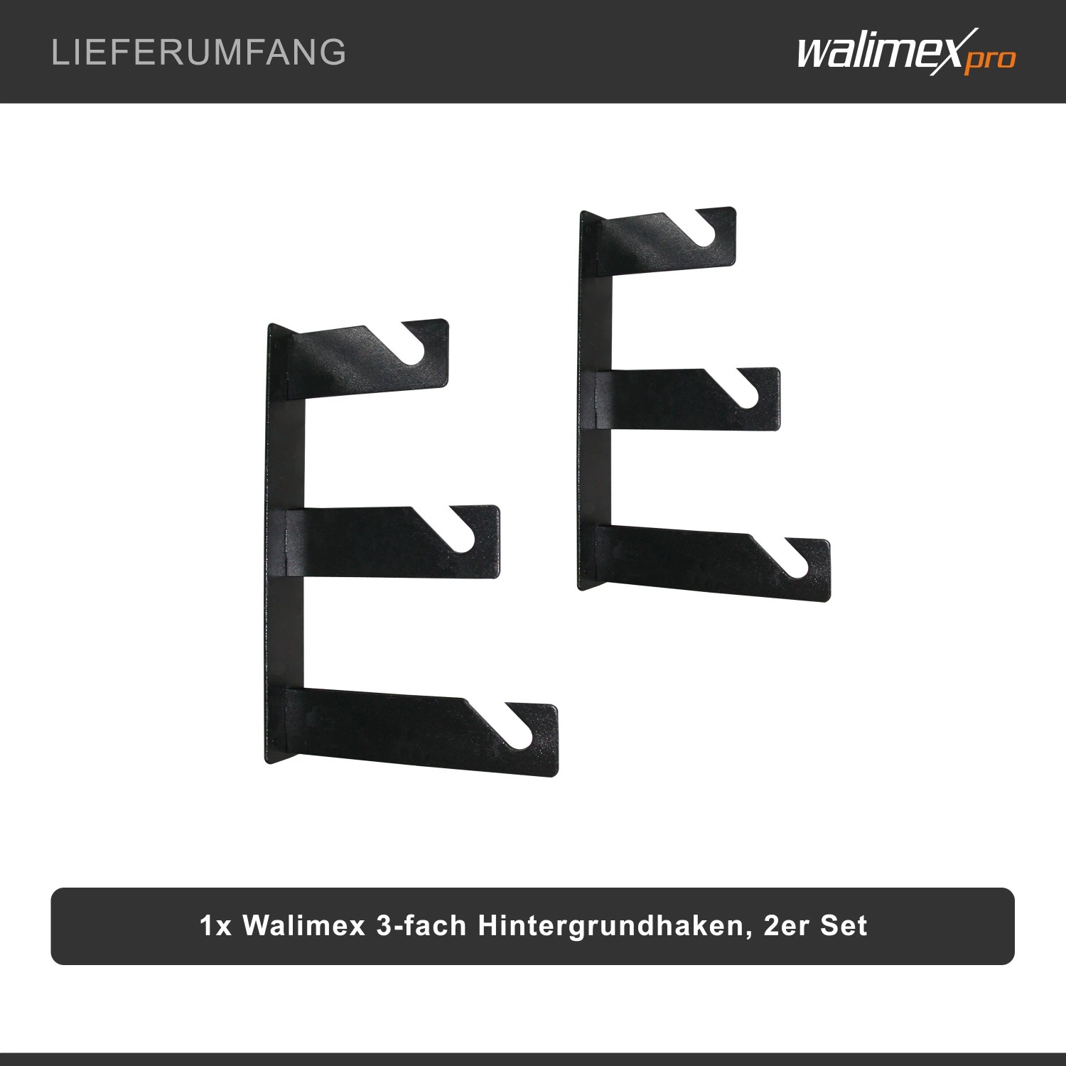 Walimex 2Er-Set 3-Fach Hintergrundhaken 21X4X33Cm 6Kg Metall Wand Decke Studio_7