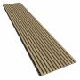 Denpanels Akustikpaneel Eiche Dunkel mit schwarzem Filz, 240x52cm zur Schallreduzierung.