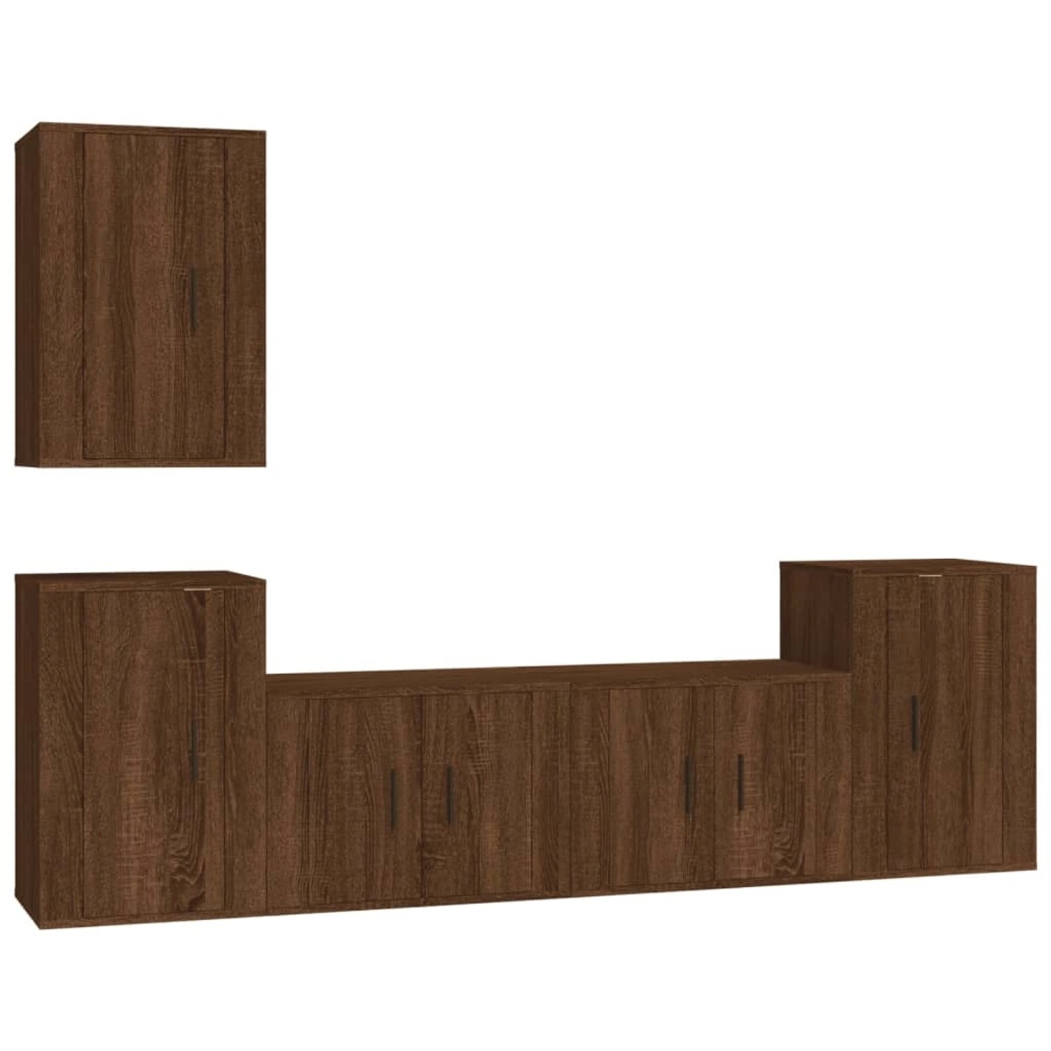 VidaXL 5-tlg. TV-Schrank-Set Braun Eichen-Optik Holzwerkstoff 2