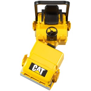 Gelbe Bruder Cat Tandem-Vibrationswalze aus Kunststoff, Spielzeug für Kinder.