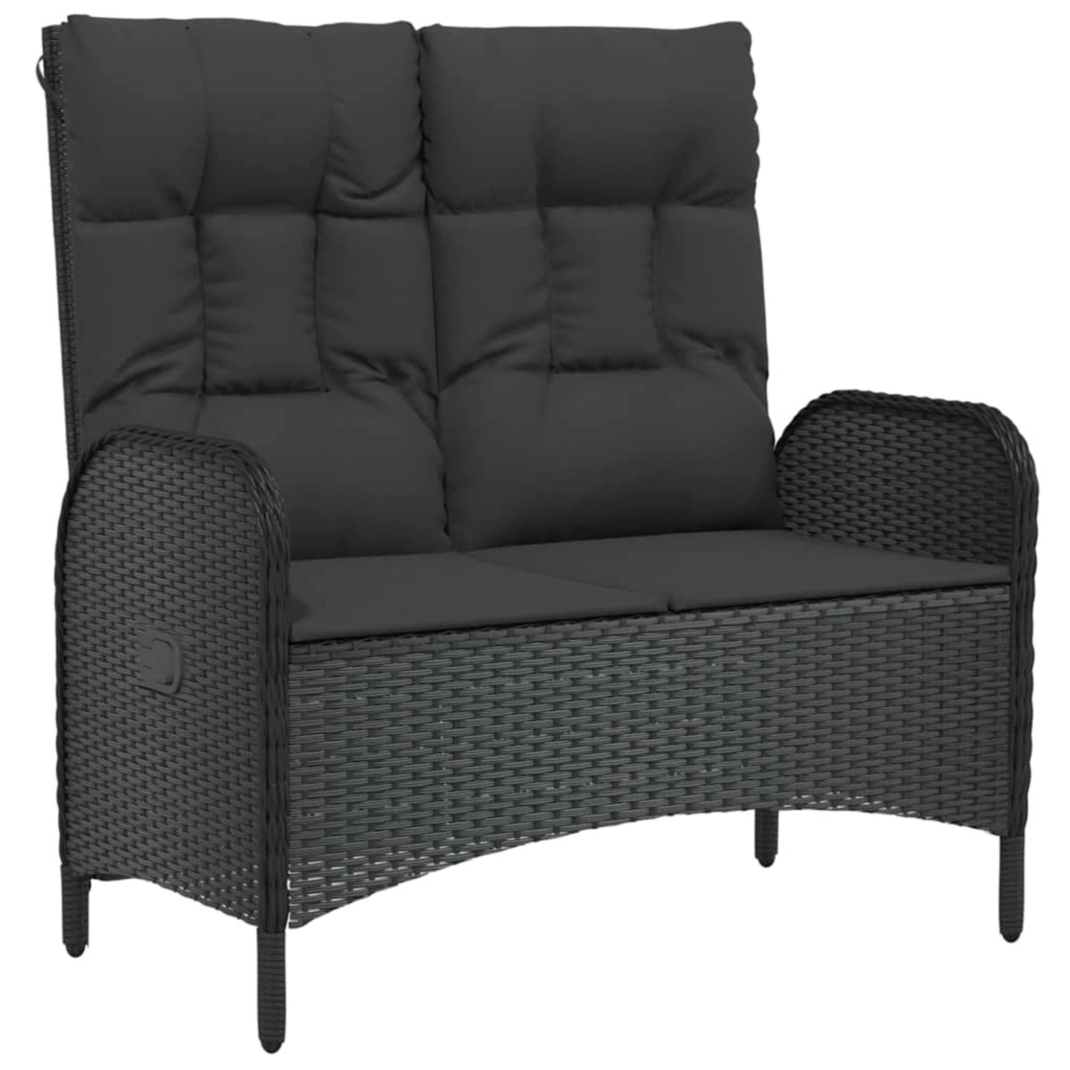 Vidaxl Gartenbank Mit Liegefunktion & Kissen 107cm Poly Rattan Schwarz günstig online kaufen