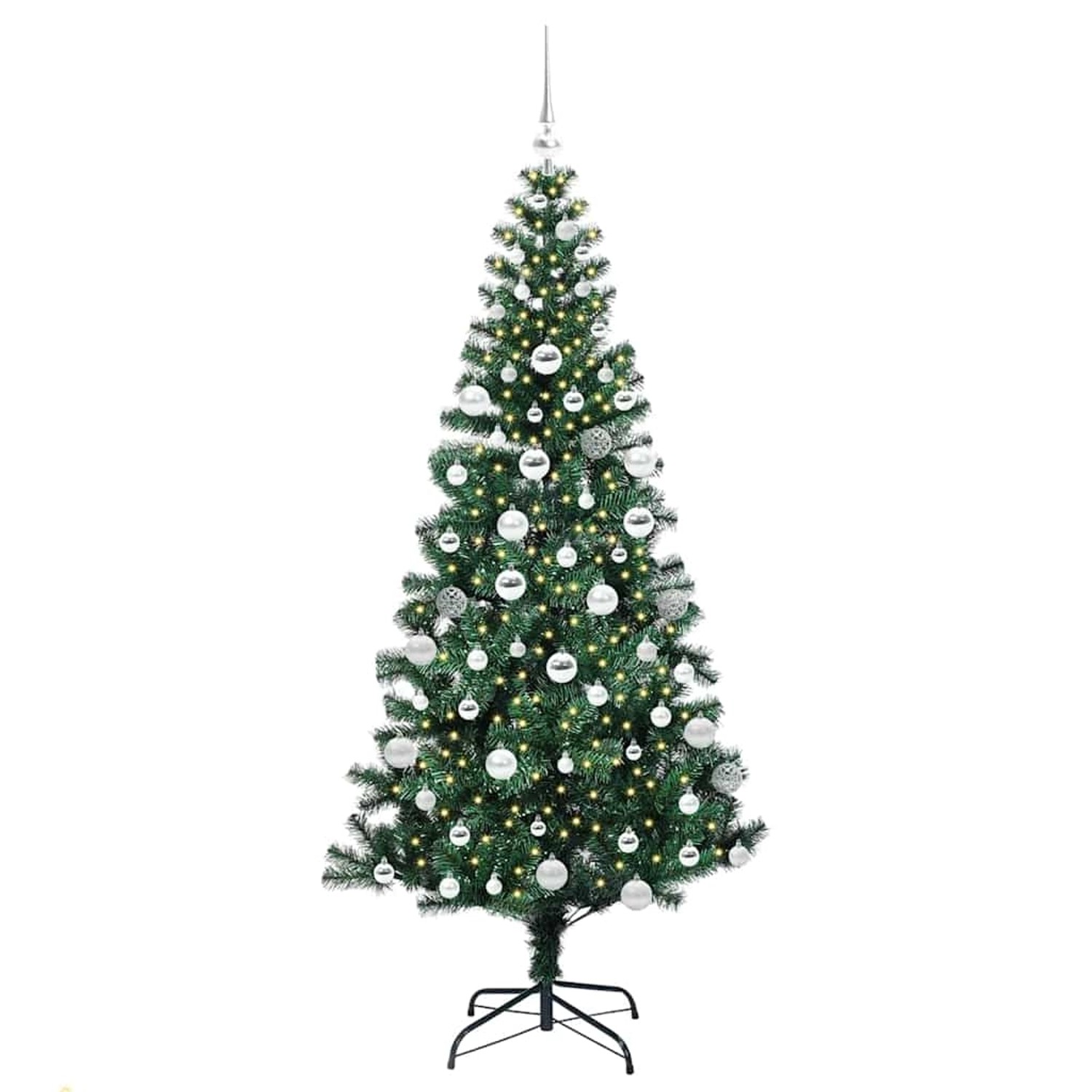 vidaXL Künstlicher Vorbeleuchteter Weihnachtsbaum Grün 180 cm 3396767