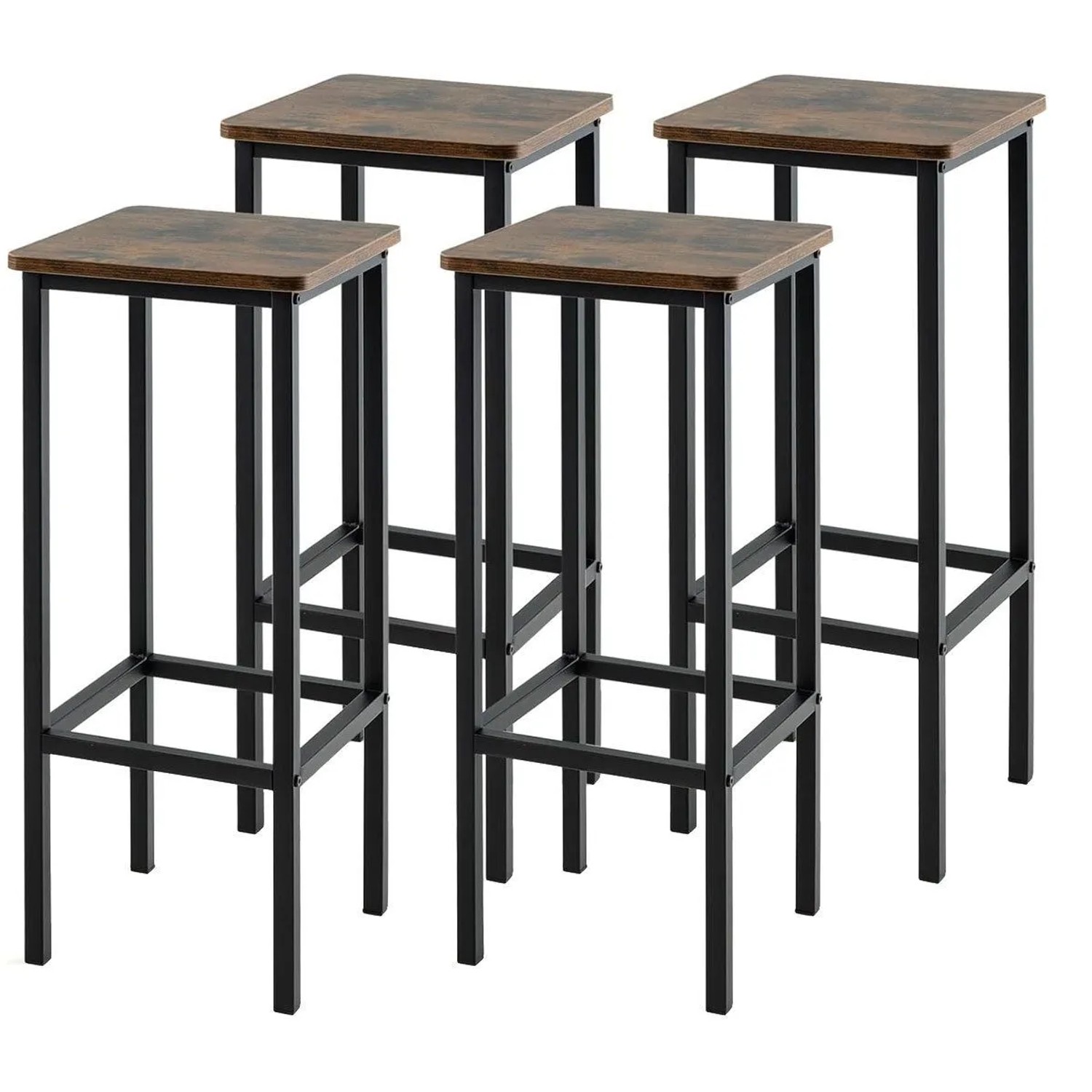 Costway 4er Set Barhocker mit Fußstütze Bis 90 kg Sitzhöhe 72 cm günstig online kaufen