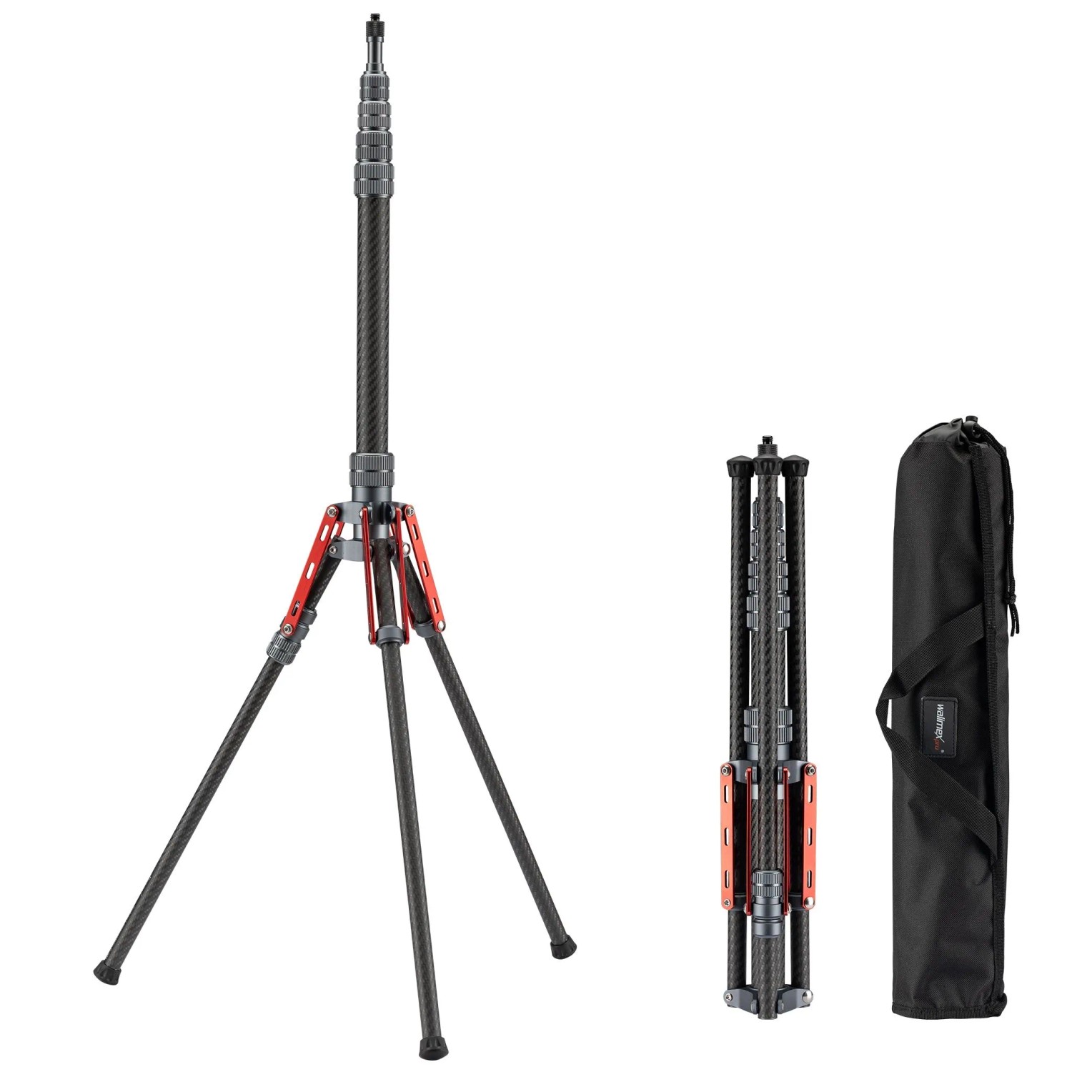 Walimex Pro Carbon Lampenstativ C-200 2M Lichtstativ Blitzstativ Dreibeinstativ
