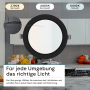 LUXULA LED Einbauleuchte 6W IP44-Geschützt 600lm Lichtfarbe Einstellbar CCT Ø117x25mm Einbaustrahler Deckenspot Rund Schwarz_3