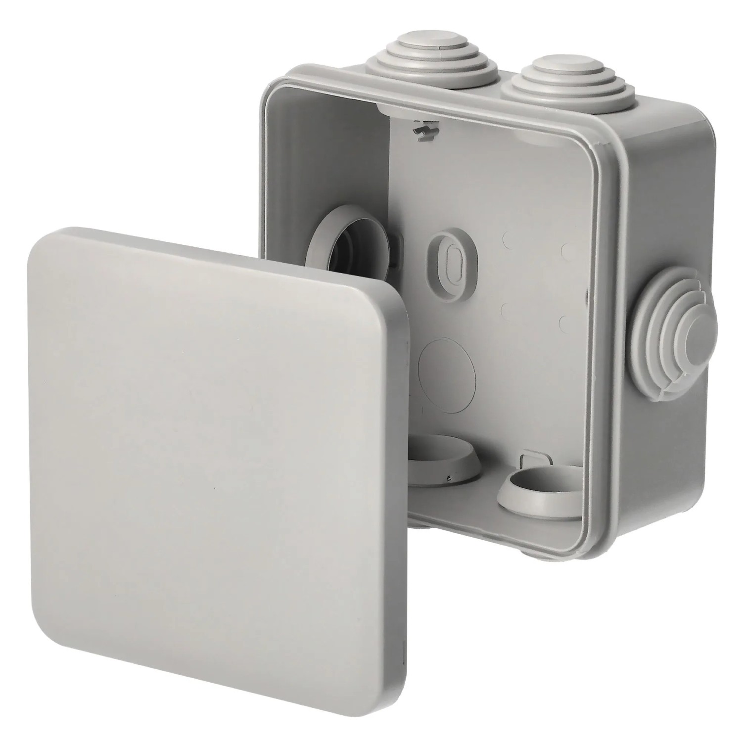 EDO Aufputz-Abzweigdose IP55 94 x 94 x 47 mm Grau PP UV-beständig für Innen und Außen