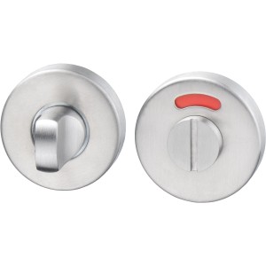AnsaPro WC-Rosette Hudson aus Edelstahl, Türbeschlag mit roter/weißer Anzeige.