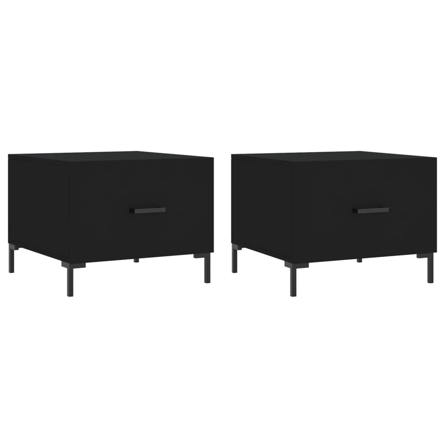 vidaXL Couchtische 2 Stk. Schwarz 50x50x40 cm Holzwerkstoff Modell 4 günstig online kaufen