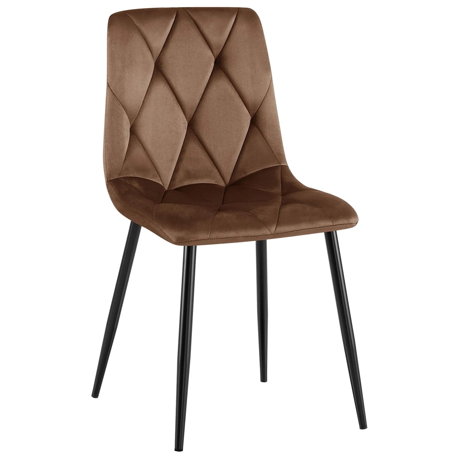 DELUKE Esszimmerstuhl DOFAR Samt Braun 45x55x85cm Essstühle Esszimmerstühle Küchenstühle Wohnzimmerstühle