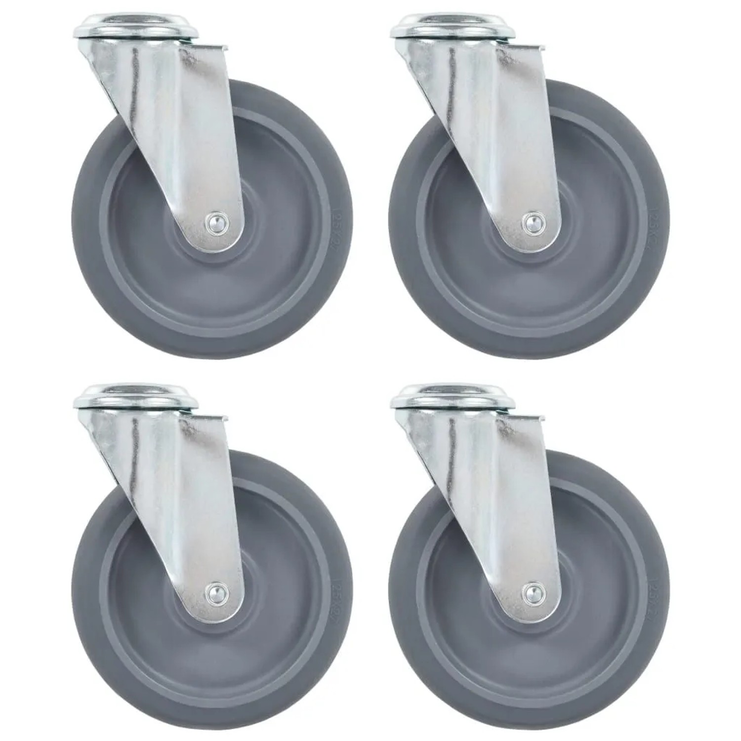vidaXL Lenkrollen mit Bolzenloch 4 Stk 125 mm 143428