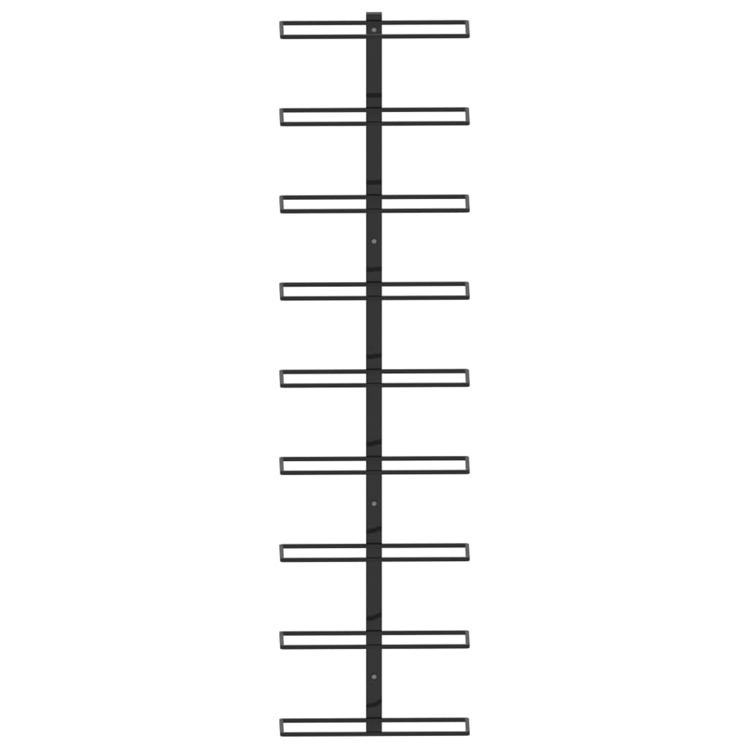 VidaXL Wand-Weinregal für 9 Flaschen Schwarz Eisen günstig online kaufen