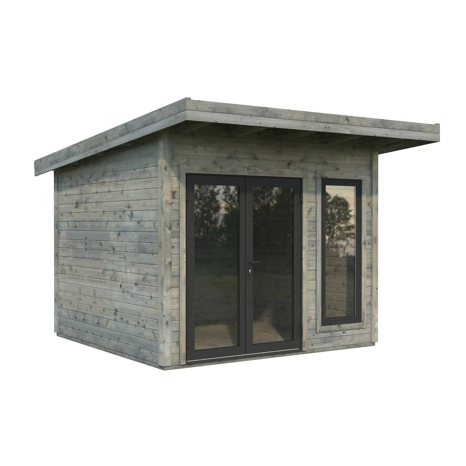 Palmako Holz-Gartenhaus Aurelia Pultdach Tauchgrundiert 296 cm x 300 cm 8,4 m²