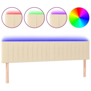 vidaXL LED Kopfteil Creme 200x5x78/88 cm Stoff 3121877