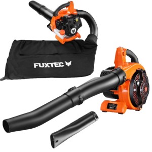 FUXTEC 4in1 Benzin-Laubsauger FX-LBS126 orange/schwarz mit Fangsack, Blas- und Saugrohren. Vielseitiges Gartengerät.