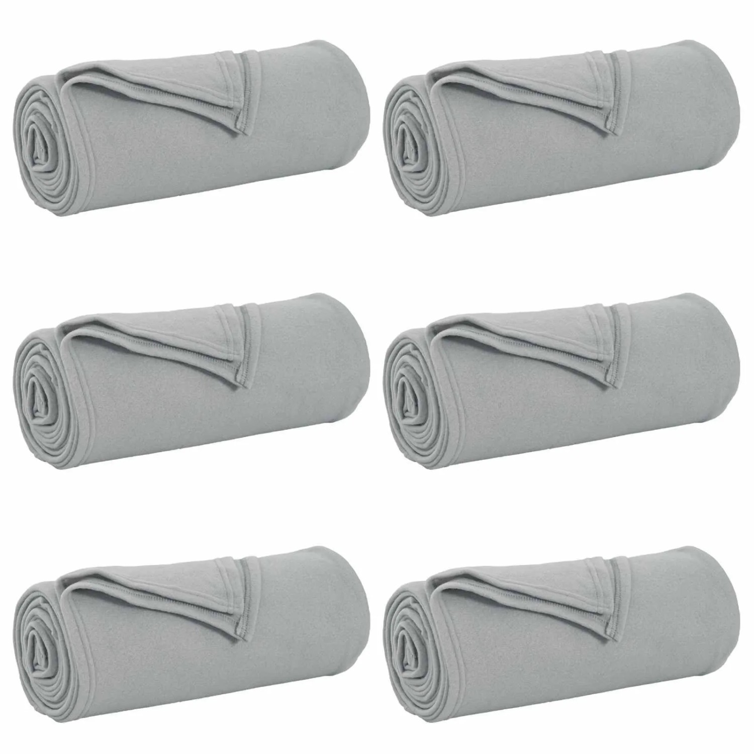 vidaXL Wohndecken 6 Stück Grau 170 x 130 cm Fleece 42017057