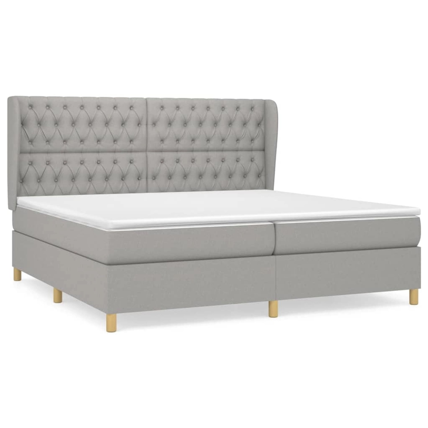 Vidaxl Boxspringbett Mit Matratze Hellgrau 200x200 Cm Stoff günstig online kaufen