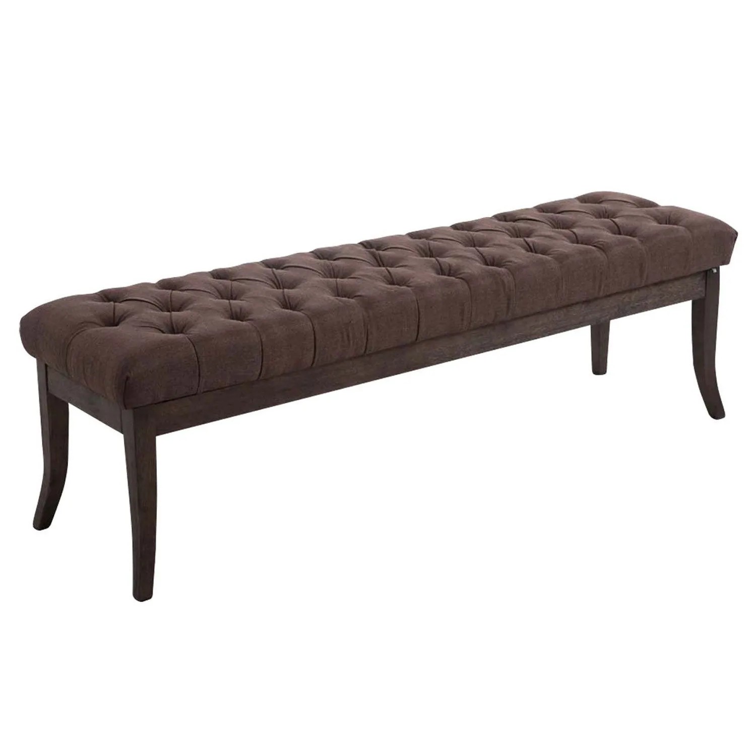 DELUKE Sitzbank CANNES Stoff Braun 150x38x46cm Dunkelbraun Sitzbank Flur Sitzhocker Esszimmerbank Polsterbank Schlafzimmer