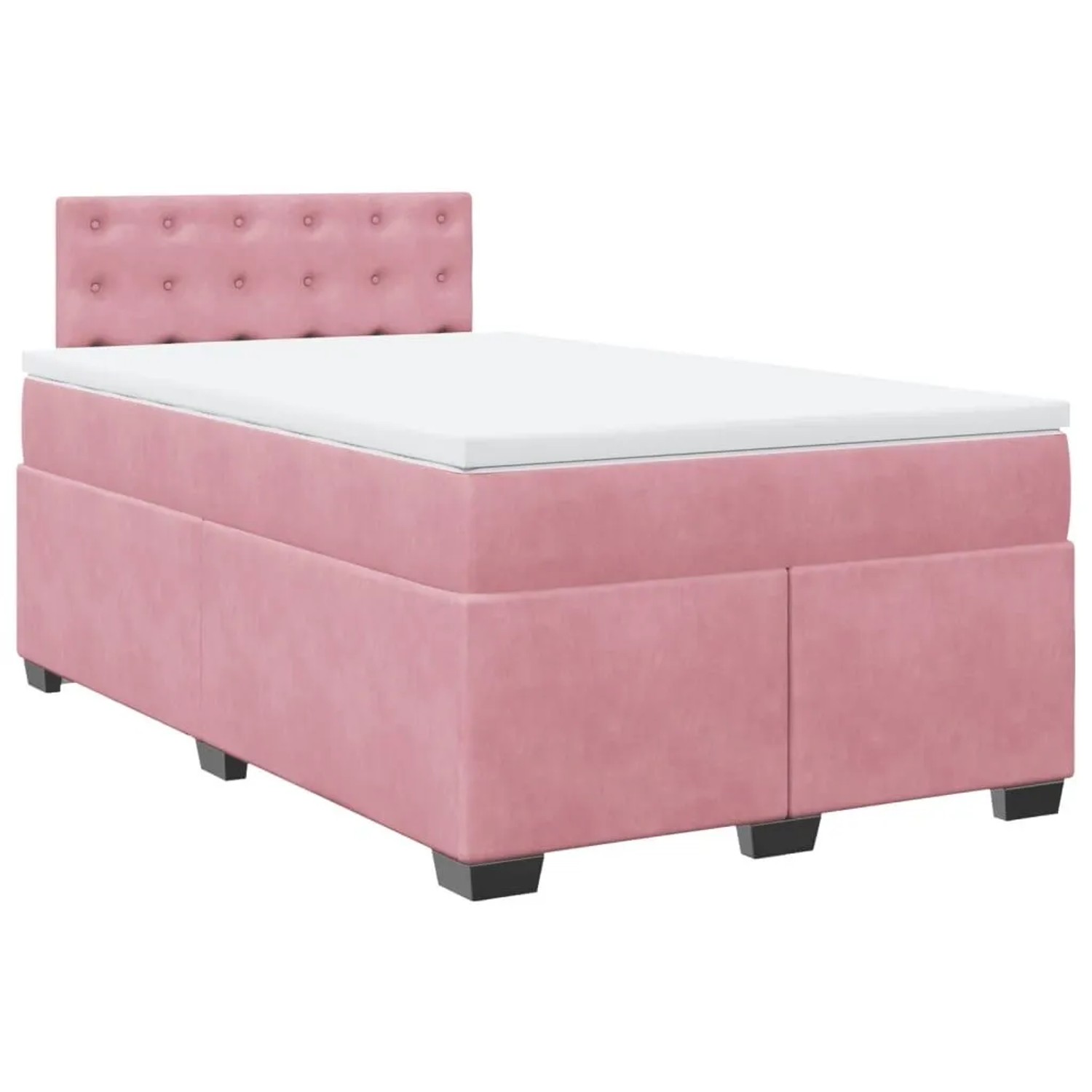 vidaXL Boxspringbett mit Matratze Rosa 120x200 cm Samt 3288599 günstig online kaufen