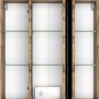 Offener Held Möbel 3D-Spiegelschrank Bari 60 cm in Wotaneiche mit Glasböden und Aufsatzleuchte.