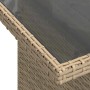 Detailansicht: Beige Poly Rattan Gartentisch des vidaXL Garten-Sofa-Sets.