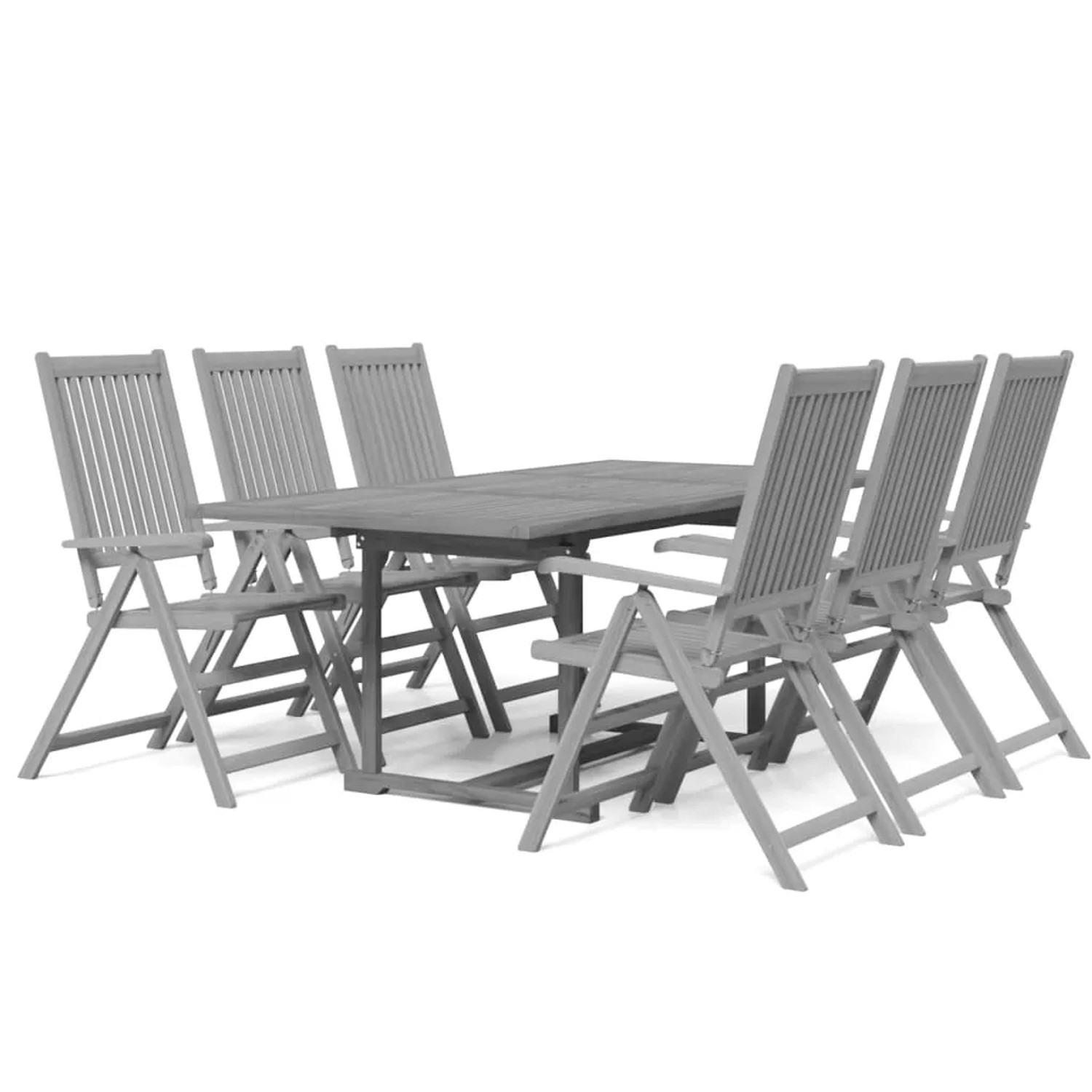 vidaXL 7-Tlg Garten-Essgruppe Massivholz Akazie 3079648