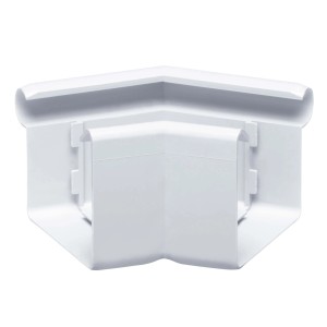 Inefa Rinnenwinkel 135 Grad Außeneck NW 68, Kastenrinne aus PVC, weiß.