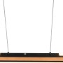 Moderne LED-Pendelleuchte Deacon in Holzoptik mit Touch Dimmer für Wohn- und Schlafzimmer.
