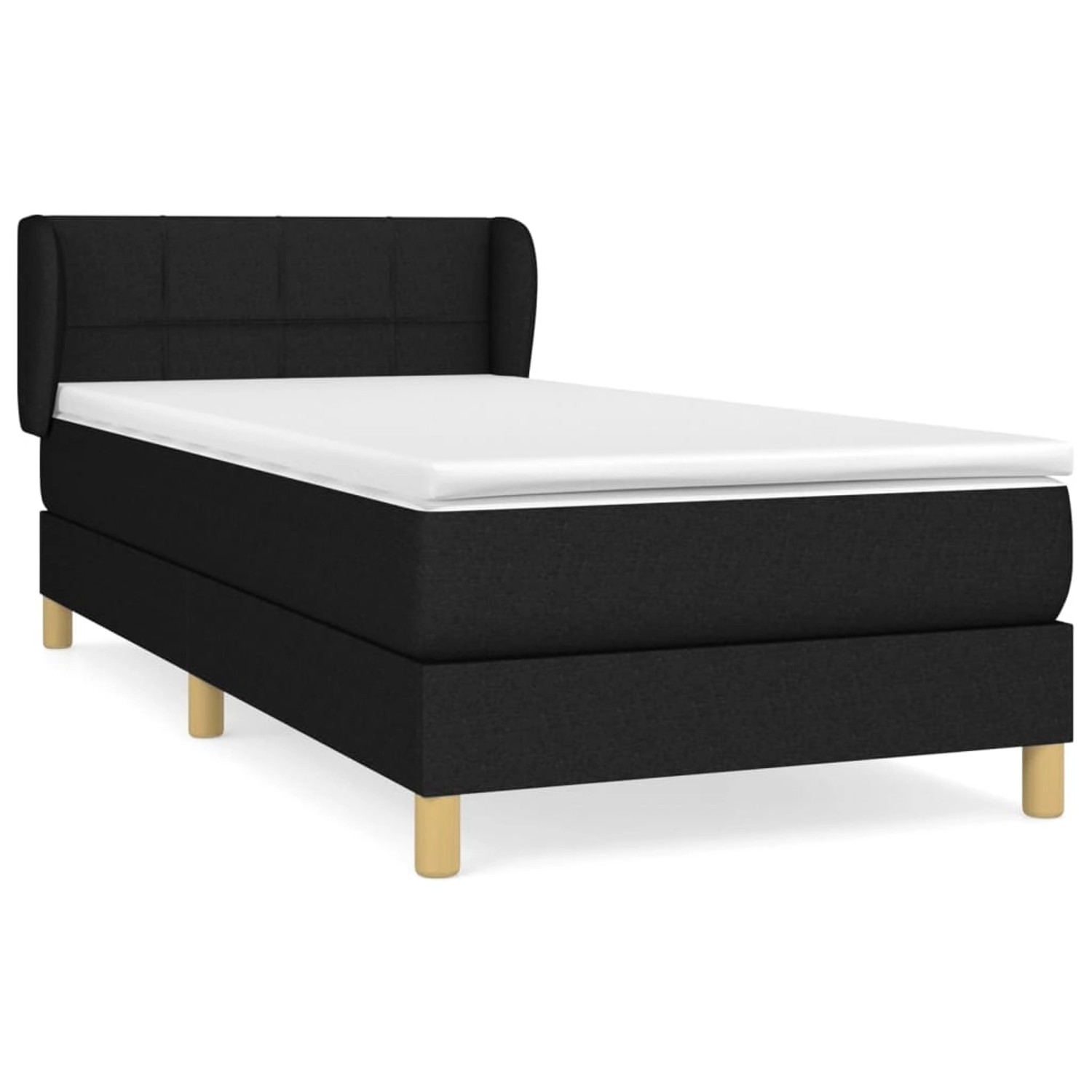 vidaXL Boxspringbett mit Matratze Schwarz 100x200 cm Stoff1372153 günstig online kaufen