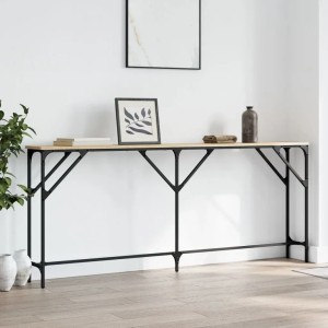 vidaXL Konsolentisch Sonoma-Eiche, 180 cm, mit Metallrahmen. Ideal für Flur oder Wohnzimmer.
