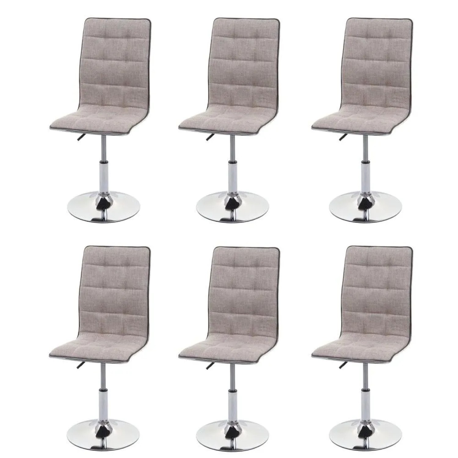 MCW Esszimmerstuhl C41 6er-Set Creme-Grau Stoff/Textil