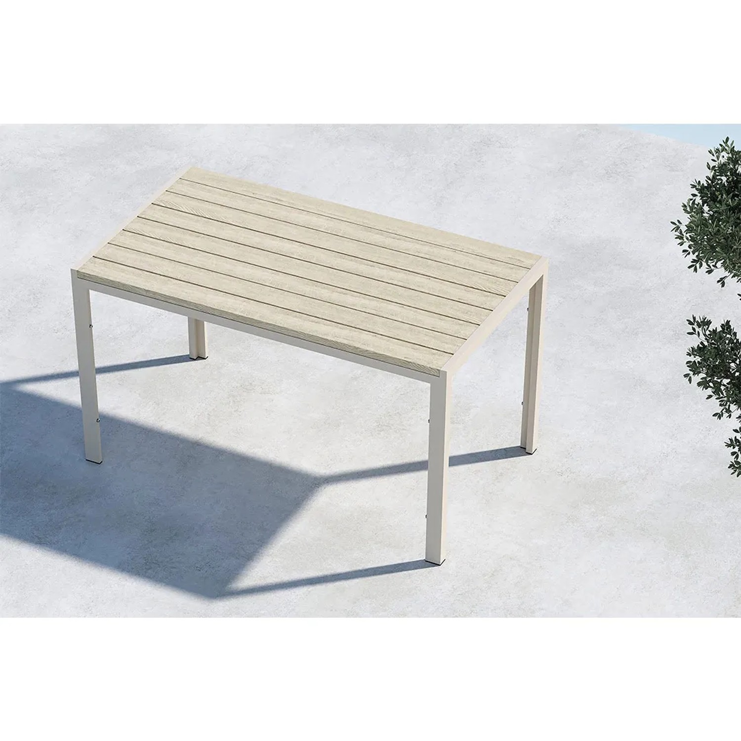 ebuy24 Gartentisch wetterfest Mirko Beige 140 x 80 cm kaufen bei OBI