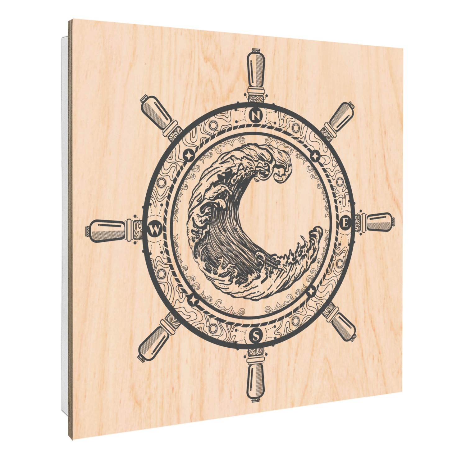 Banjado Großer Schlüsselbox Holz 30x30cm Weiß Scharnier Rechts 50 Haken Sch günstig online kaufen