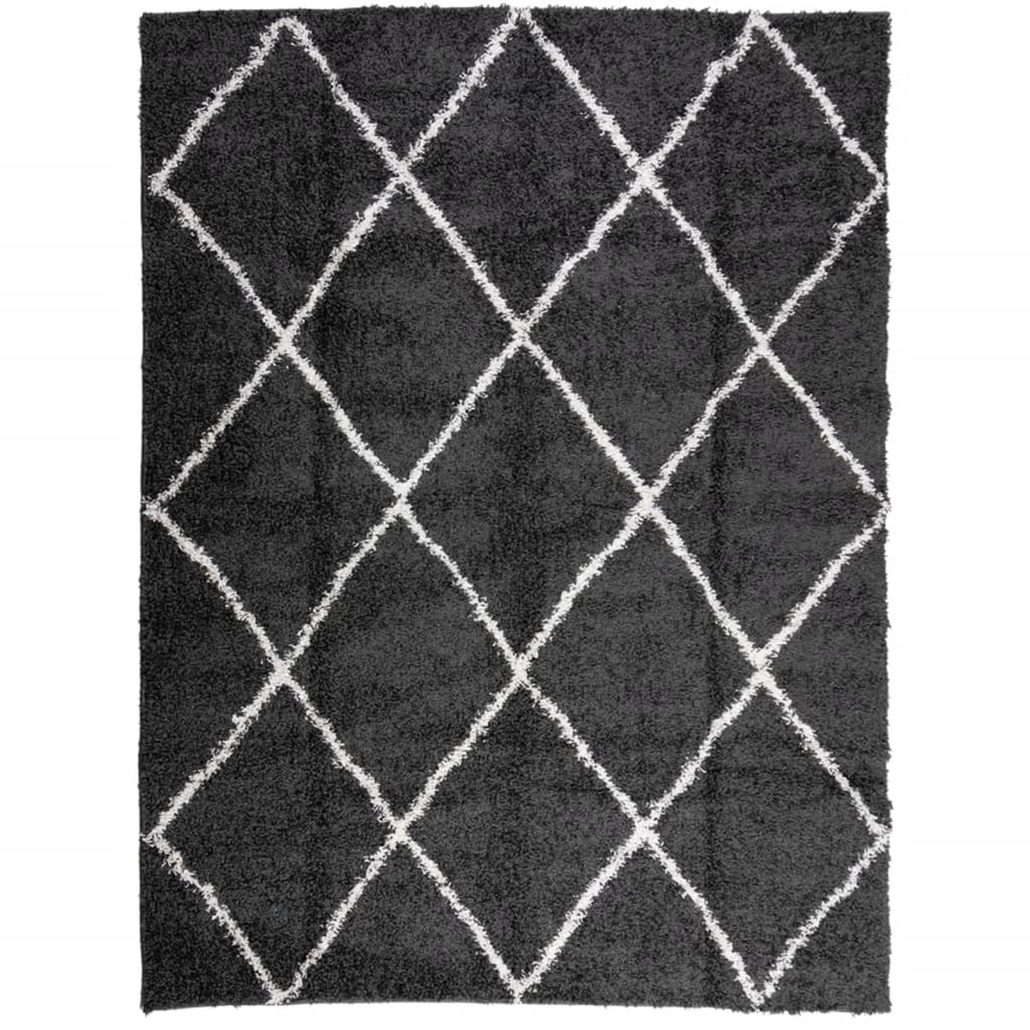 vidaXL Teppich Shaggy Hochflor Modern Schwarz Und Creme 300x400 Cm 1955588 günstig online kaufen