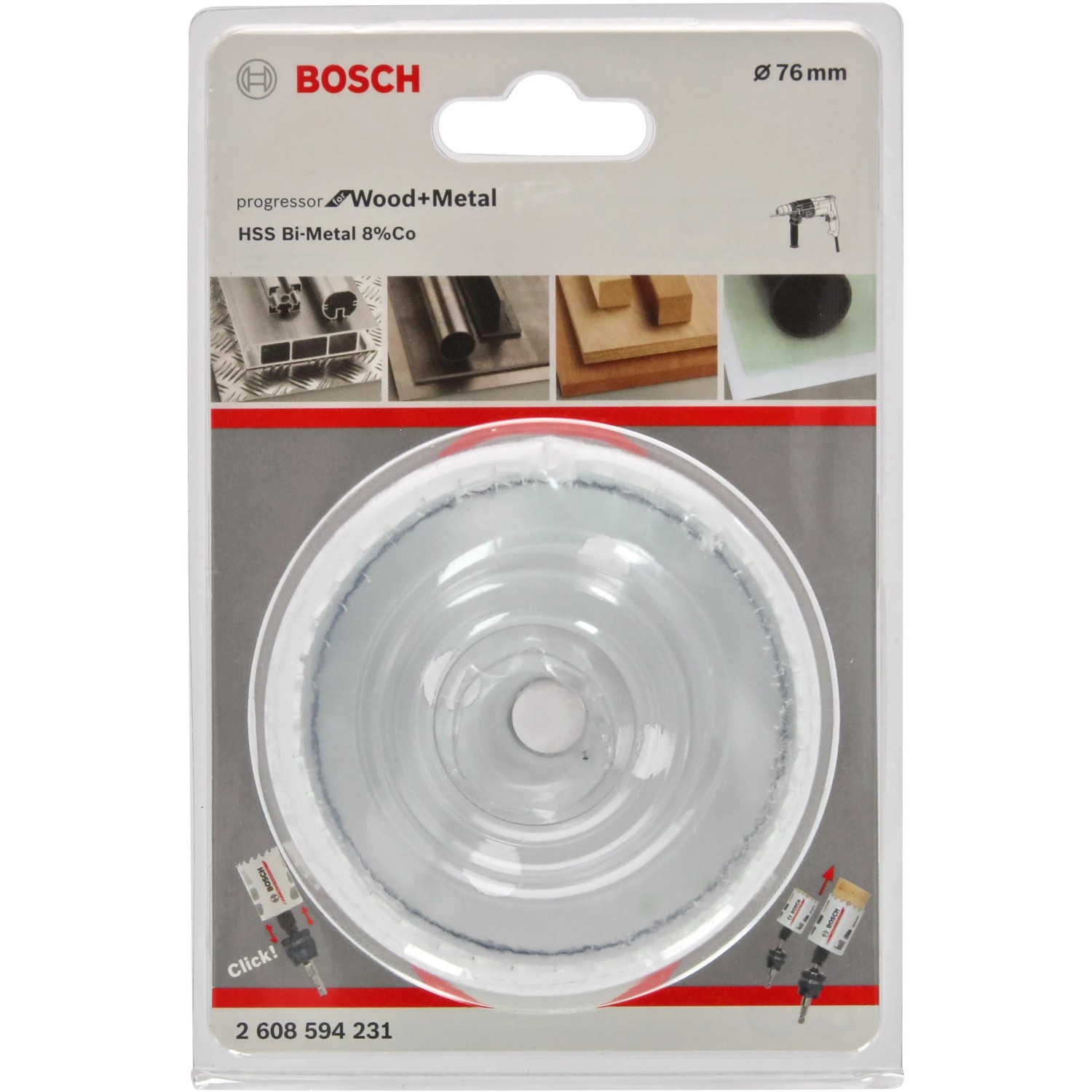 Bosch Lochsäge Progressor 76 mm für Holz und Metall im Blister