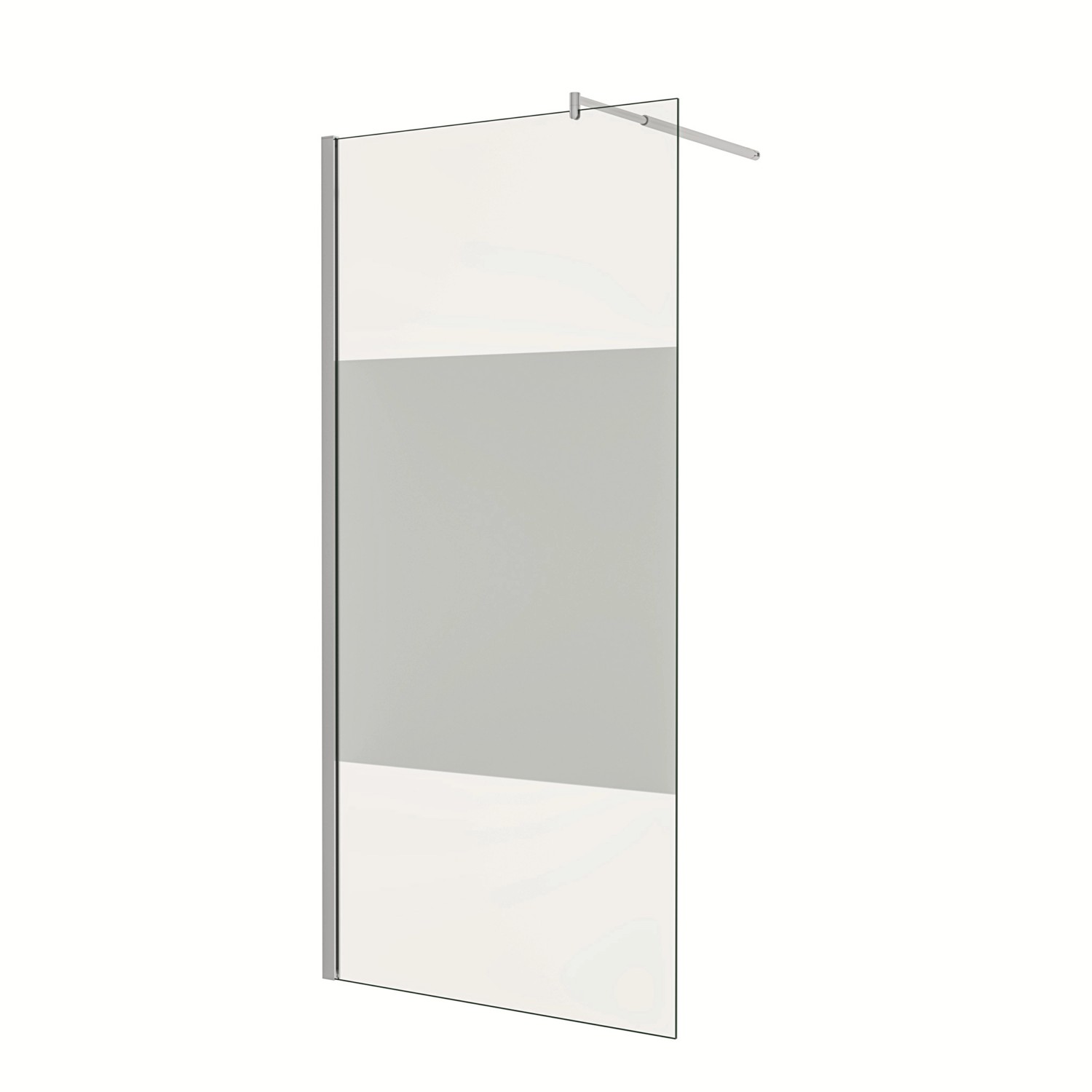 AICA Walk in Duschwand B.80 x H.200cm Milchglasstreifen Duschabtrennung 8mm günstig online kaufen