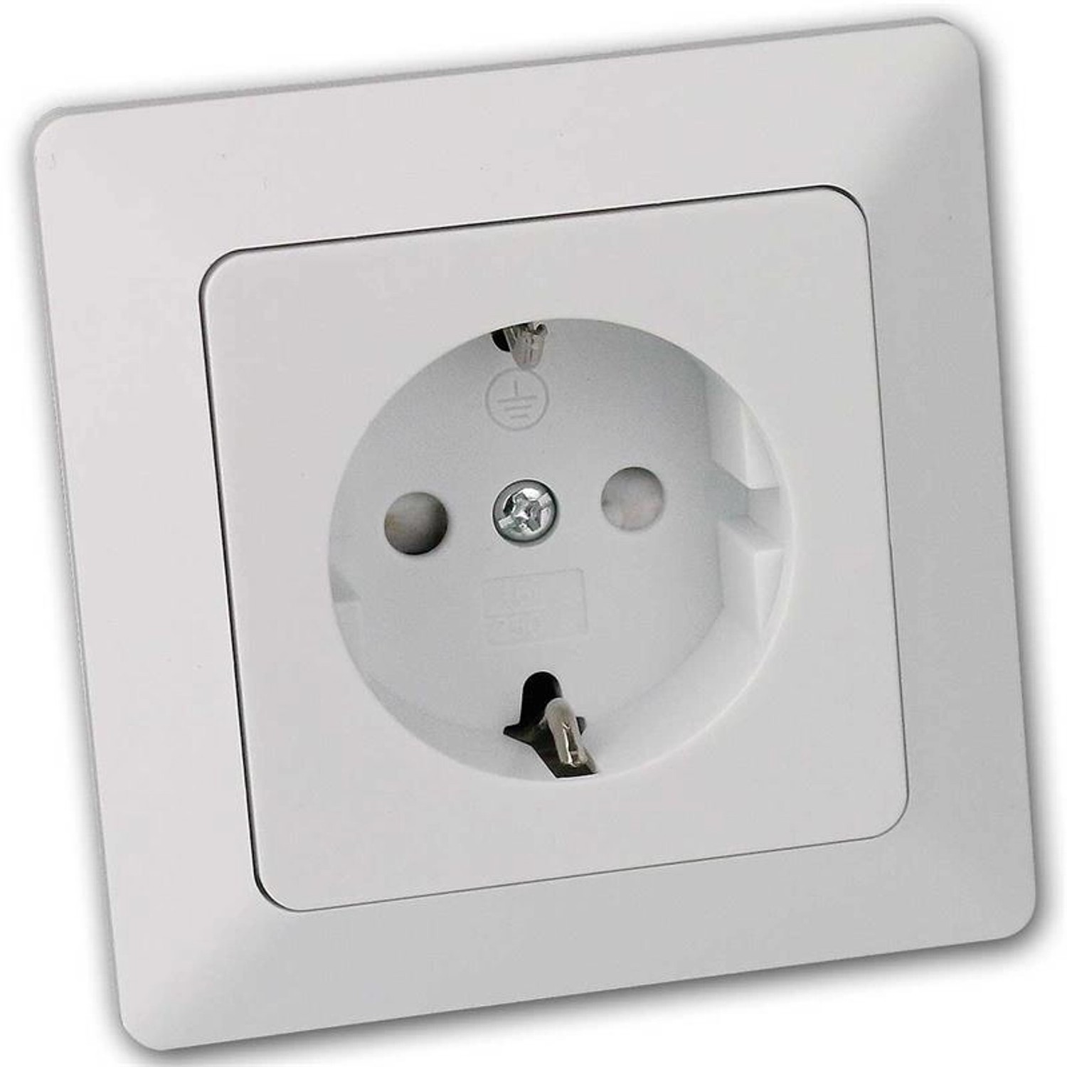 ChiliTec MILOS Schutzkontakt Steckdose Weiß Matt mit Rahmen