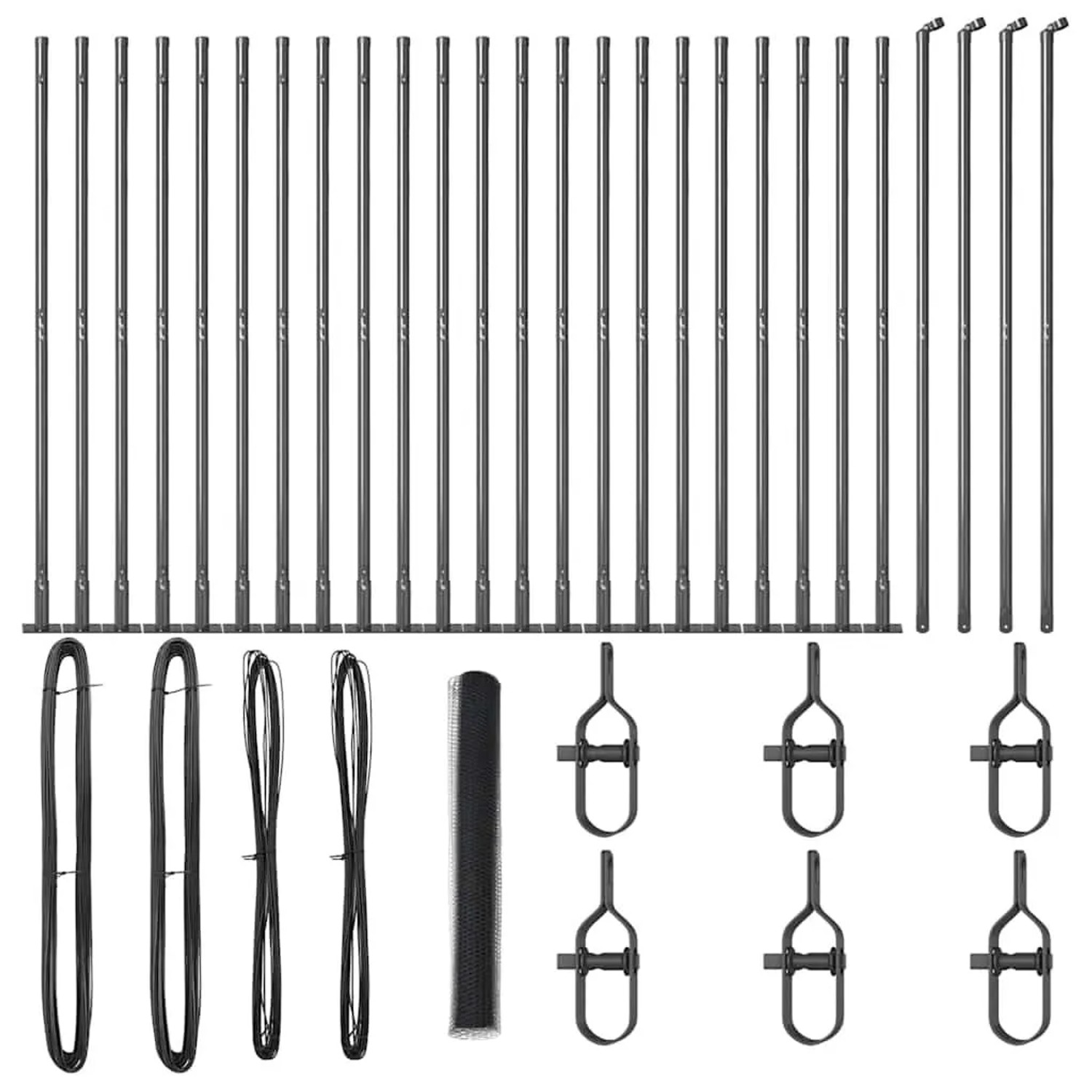 vidaXL Zaunpfosten Grau 50 x 1,2 m 25 mm Maschen Stahl und PVC 3353698 günstig online kaufen