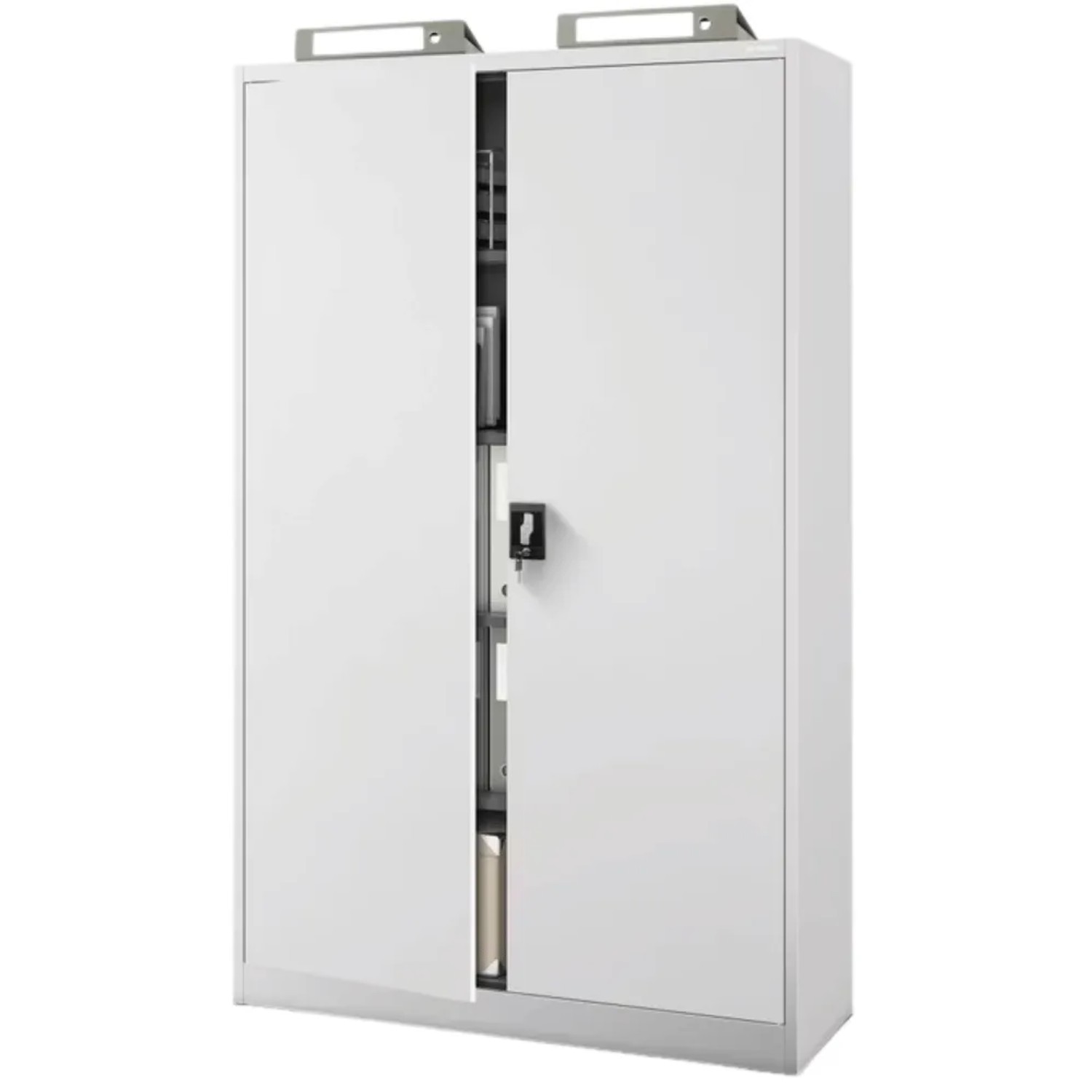 JAN NOWAK Aktenschrank Abschließbar JAN mit Flügeltüren 185 x 115 x 40 cm Grau