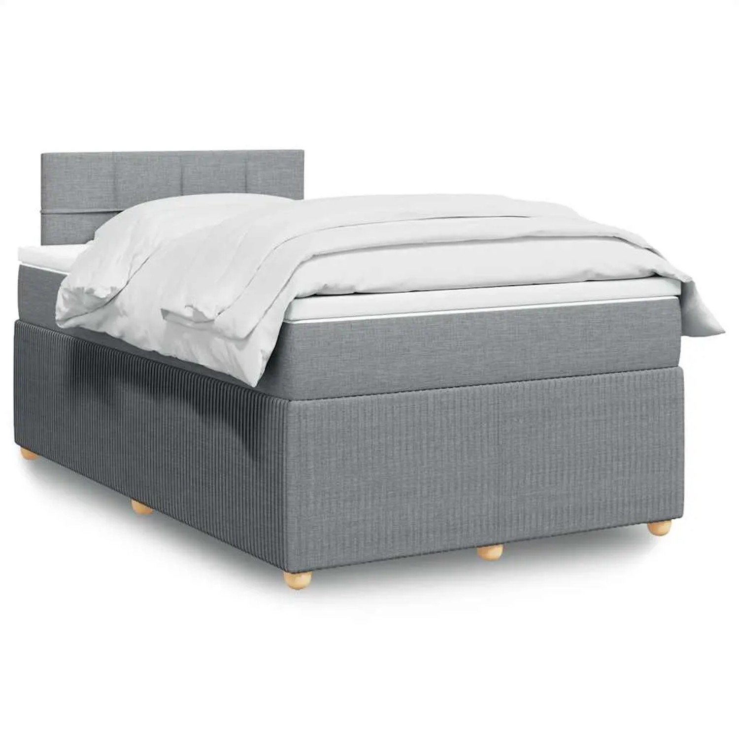 vidaXL Boxspringbett mit Matratze Hellgrau 120x200 cm Stoff 3289723 günstig online kaufen