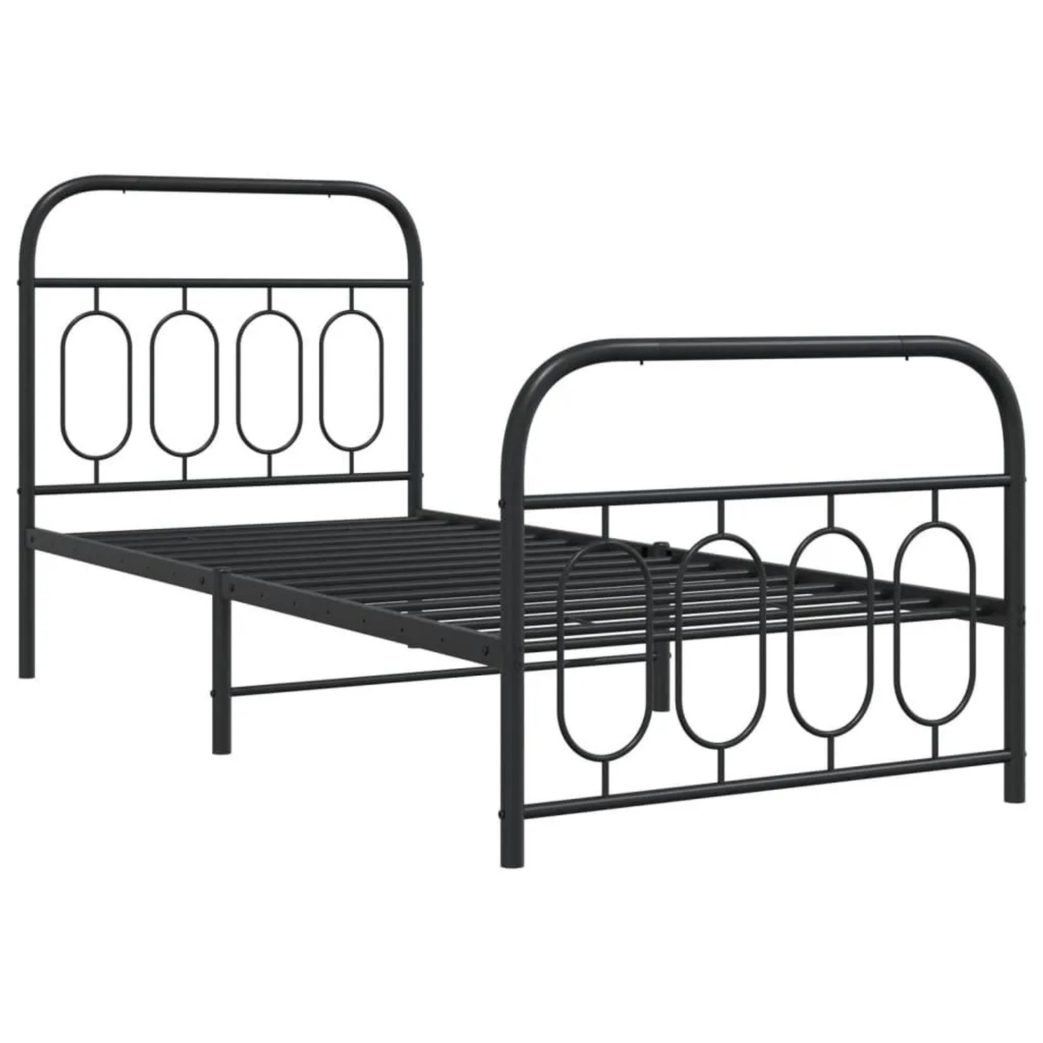 vidaXL Bettgestell mit Kopf- und Fußteil Metall Schwarz 90x200 cm 377128 günstig online kaufen