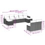 vidaXL 9-tlg. Garten-Sofagarnitur beige Poly Rattan mit Maßen.