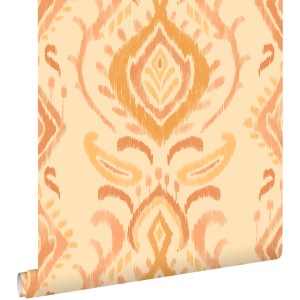 ESTAhome Tapete Ornamente Gelb und Orange 50 x 900 cm