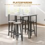 HOMCOM Bistrotisch-Set mit 2 Tischen und 4 Hockern, grau-schwarz, platzsparend verstaubar.