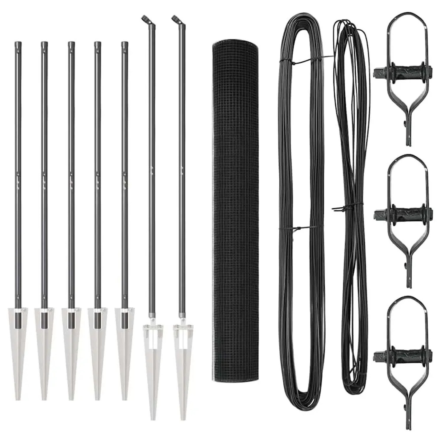 vidaXL Zaunpfosten Grau 10 x 1,2 m 19 x 19 mm Maschen Stahl und PVC 3352169 günstig online kaufen