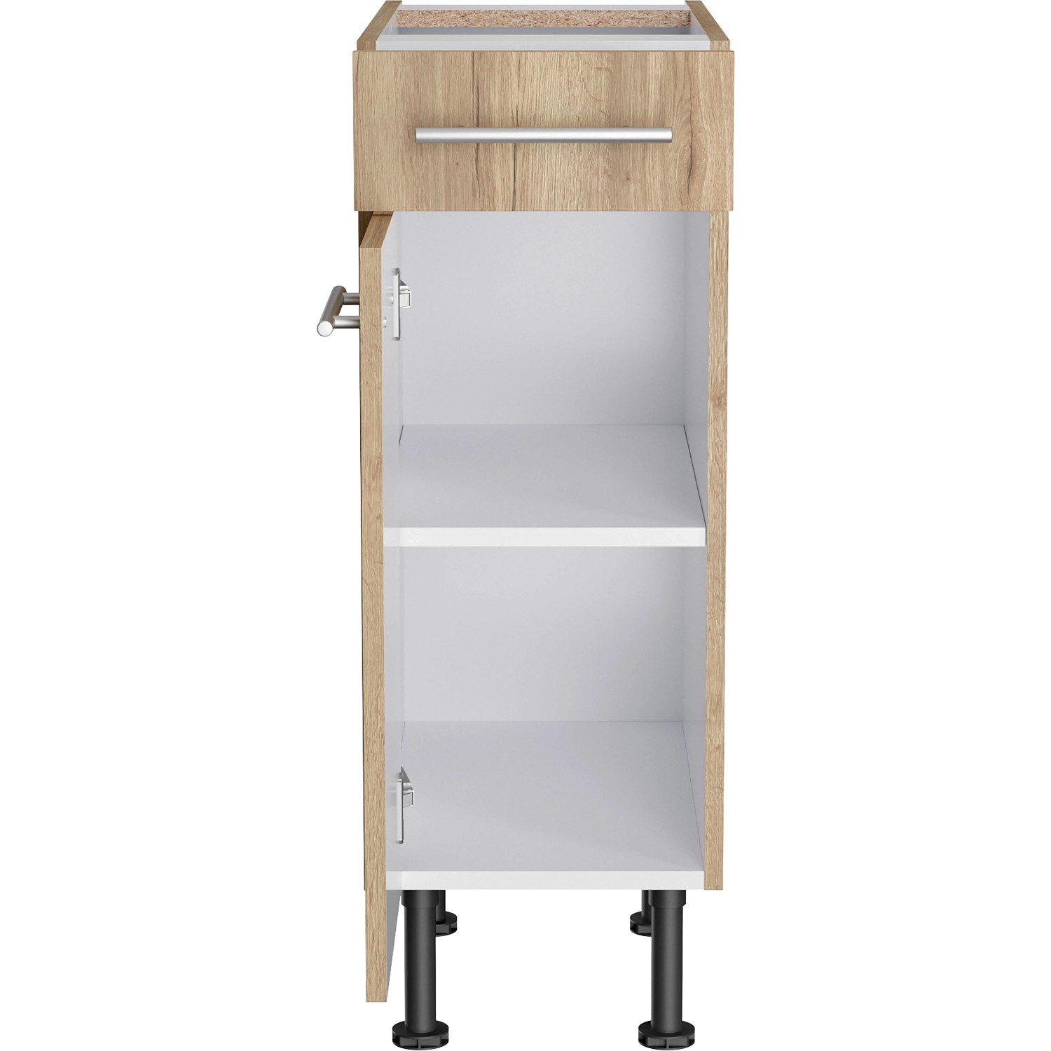 Optifit Unterschrank Erik290, 30 cm breit, Wildeiche Dekor mit Schublade und Tür.