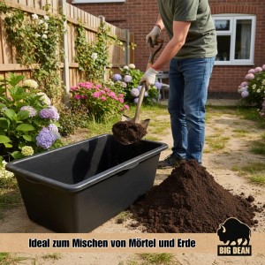 BigDean Stabiler Mörtelkübel 90 Liter Eckig Made In Europe