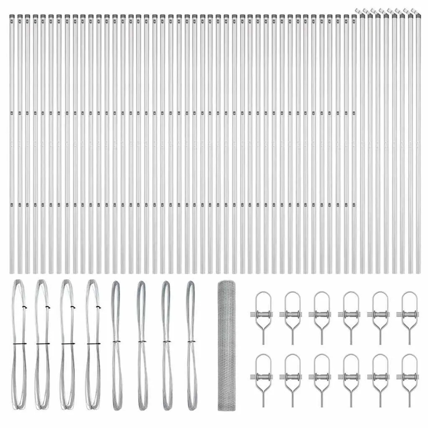 vidaXL Zaunpfosten Silber 100 x 1,4 m 25 mm Maschenweite Stahl 3353033 günstig online kaufen