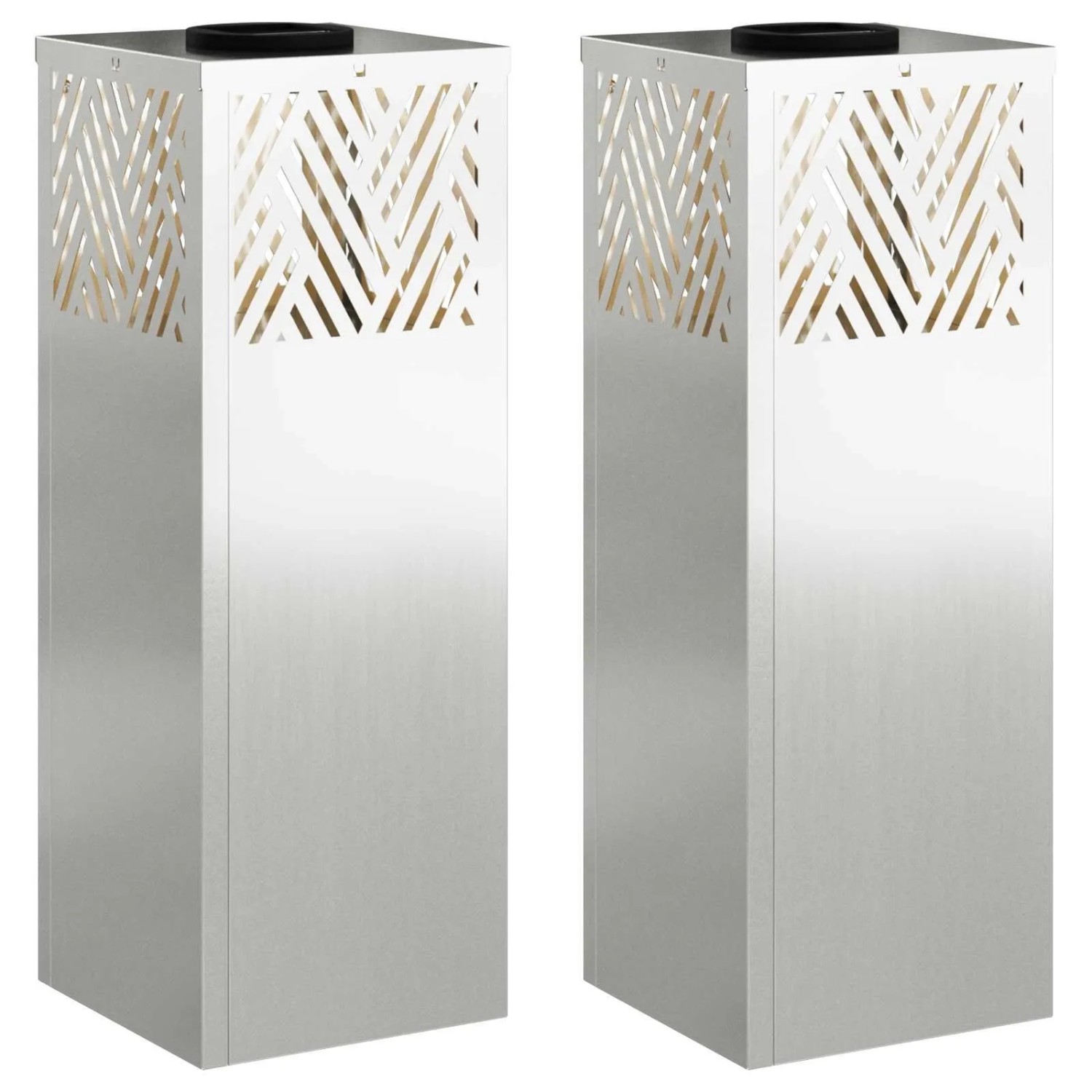 vidaXL Solar LED Weg Licht 2 Stk Silber Galvanisiert 879728